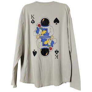 YoungLA Mens 822 Bushido Astronaut Spade Beige Long Sleeve Crew Neck Shirt XL